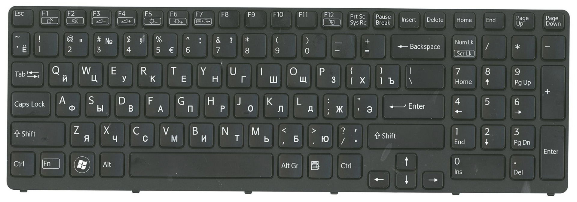 Клавиатура Sony VAIO SVE1713CCXB с подсветкой, OEM