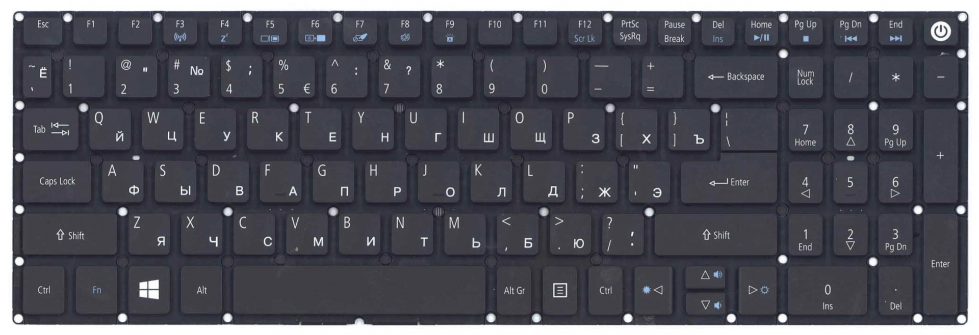 Клавиатура Acer TravelMate P258-M с подсветкой, OEM