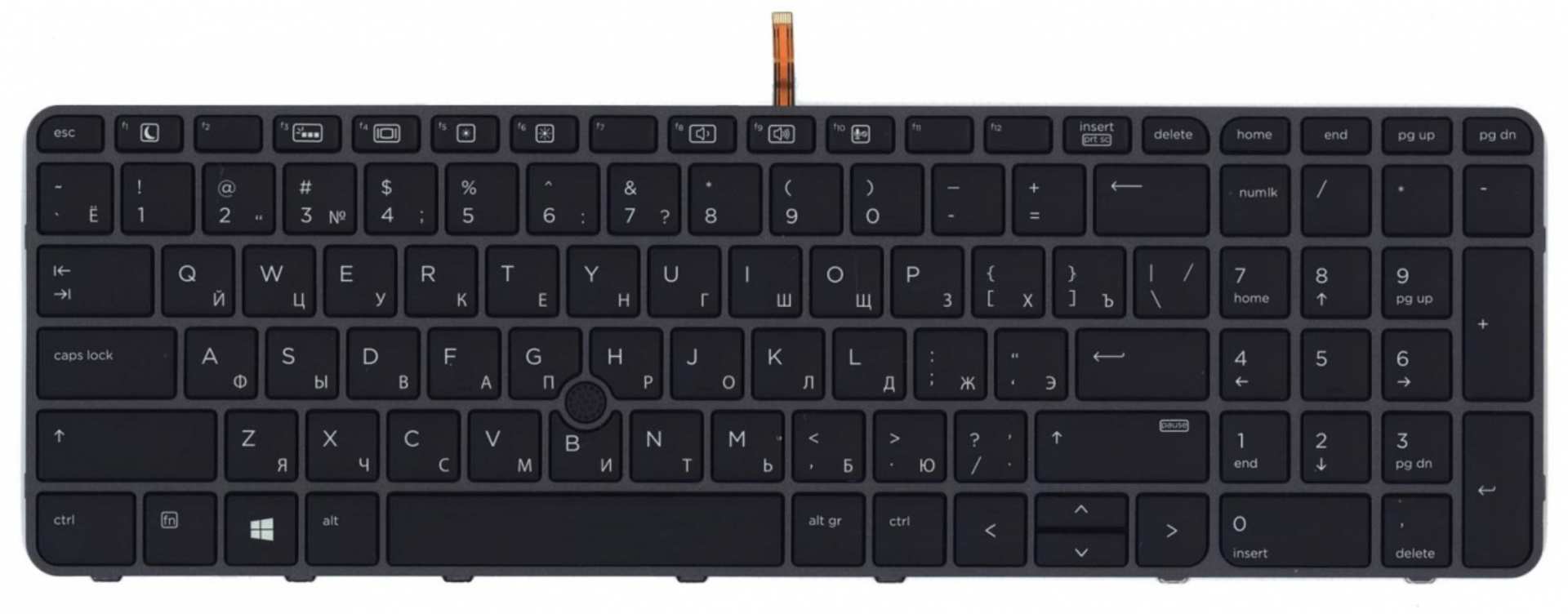 Клавиатура HP Elitebook 850 G4 1EN64EA с черной рамкой и подсветкой, OEM