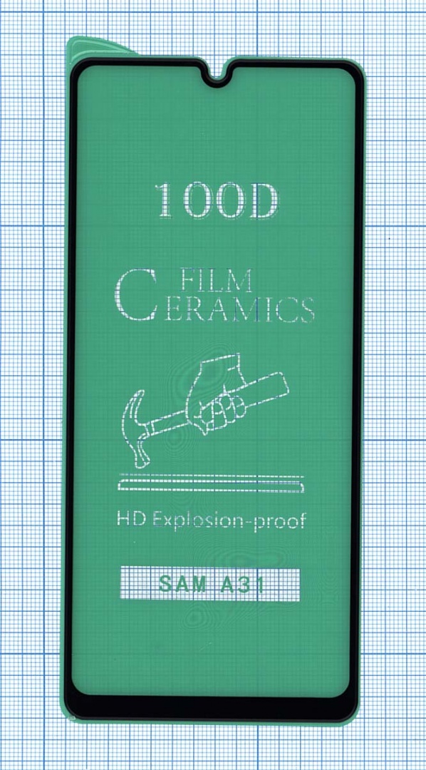 Керамическая пленка (стекло) для Samsung A31 черная