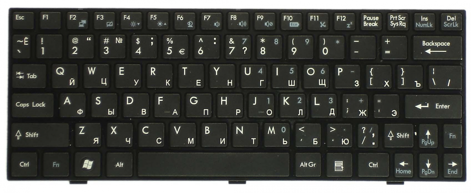 Клавиатура MSI Wind U160 с черной рамкой, OEM