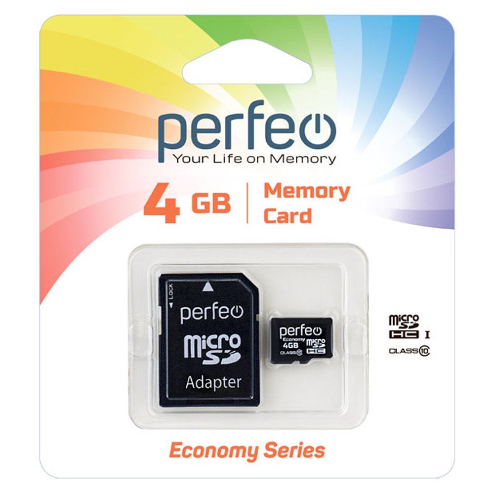 4GB PERFEO MicroSDHC class 10 ES (только для смартфонов)
