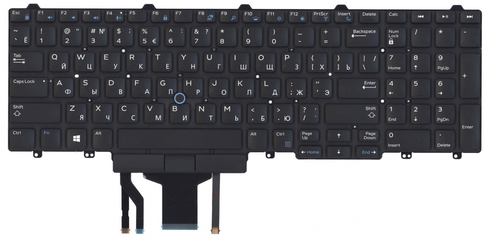 Клавиатура DELL Latitude E5580 с подсветкой, гор. Enter, OEM