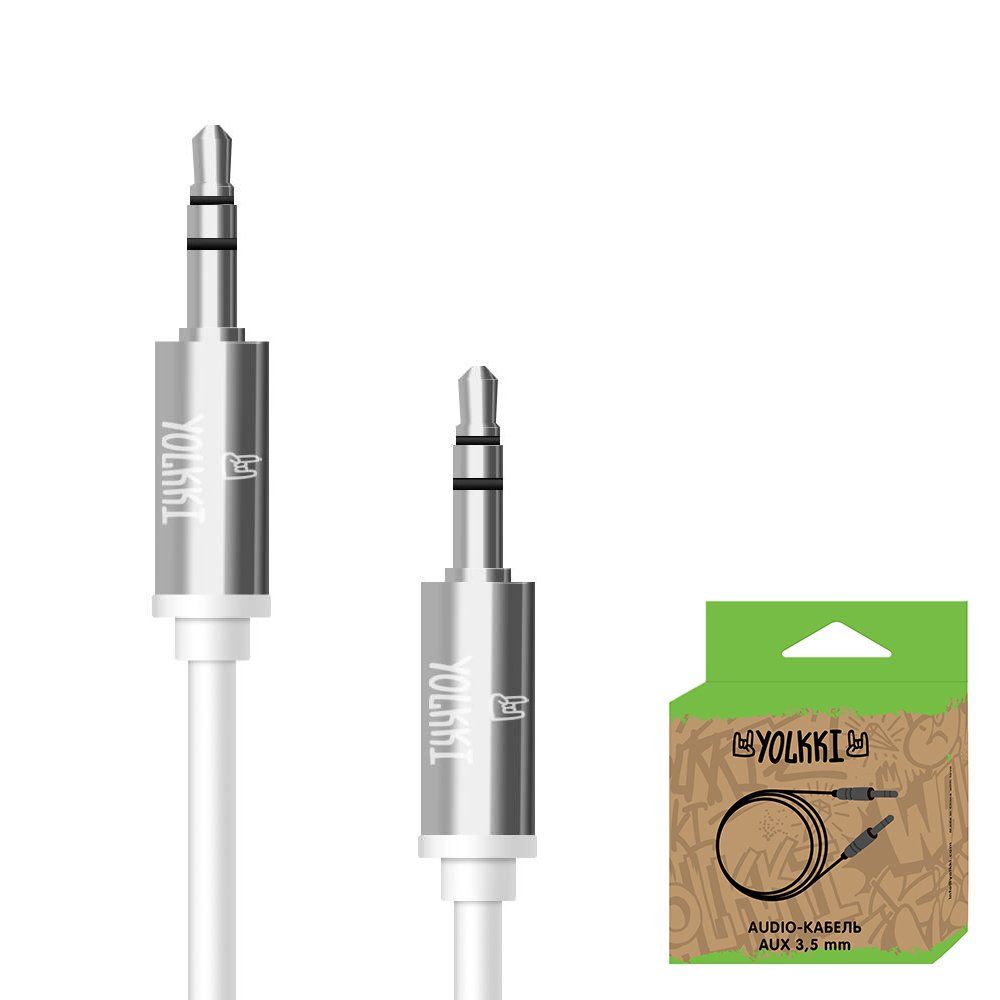 Кабель AUX YOLKKI Guitar box белый (1м)