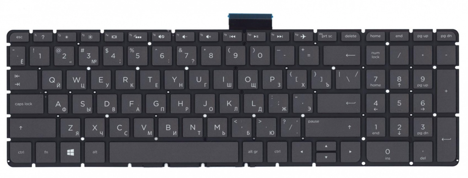 Клавиатура HP Pavilion 17-ab002ng серая с подсветкой, OEM