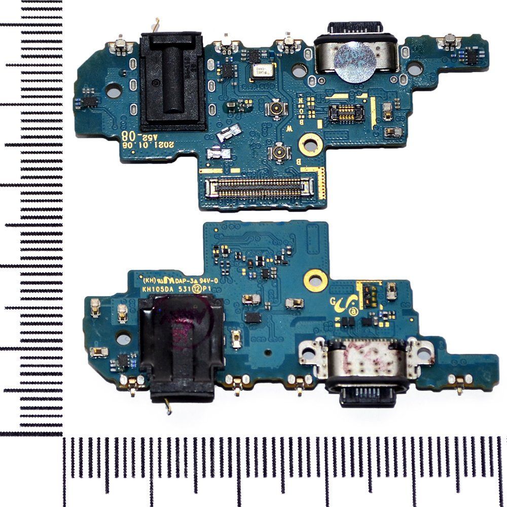 Шлейф (плата) Samsung SM-A525F/Galaxy A52 + системный разъем + разъем гарнитуры + микр orig Factory