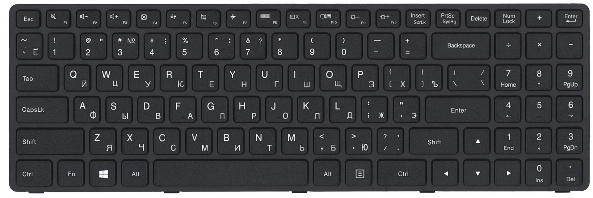 Клавиатура Lenovo IdeaPad 100-15IBD черная OEM