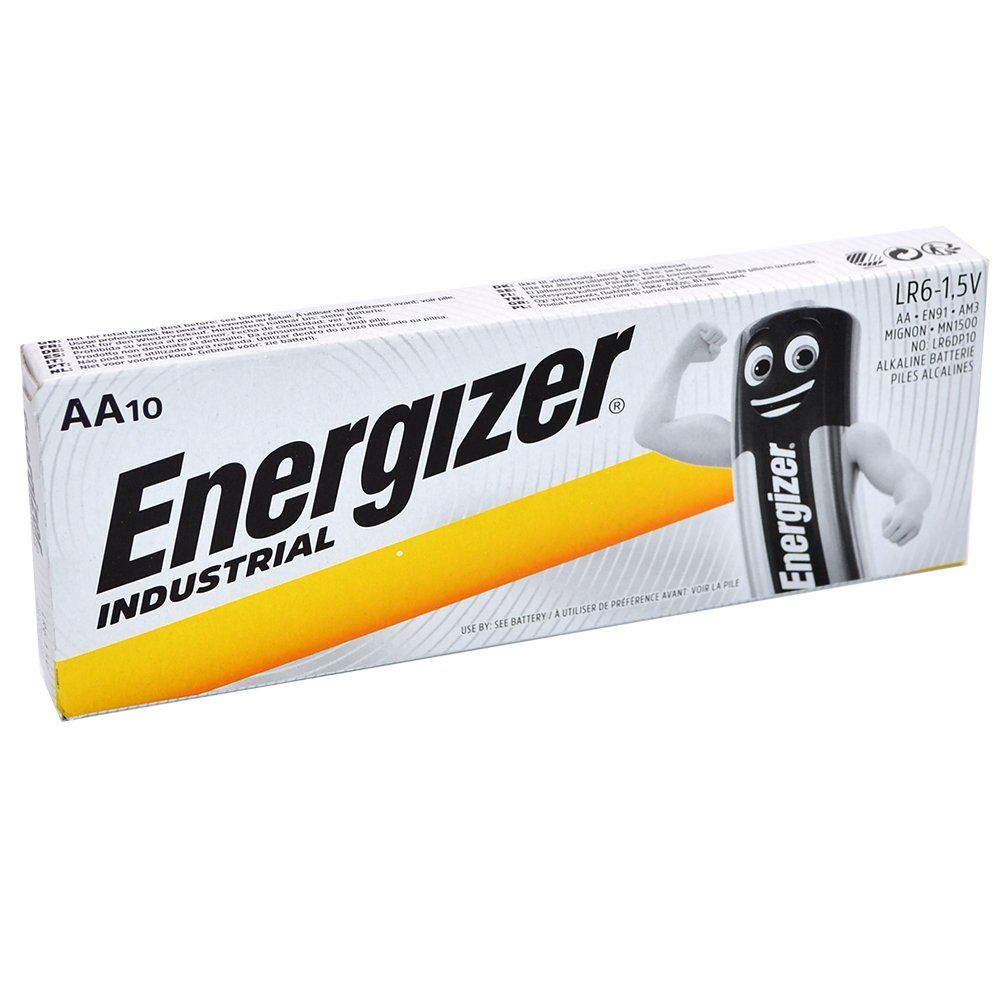 Батарейка алкалиновая Energizer AA LR6 Industrial (коробка/10шт)