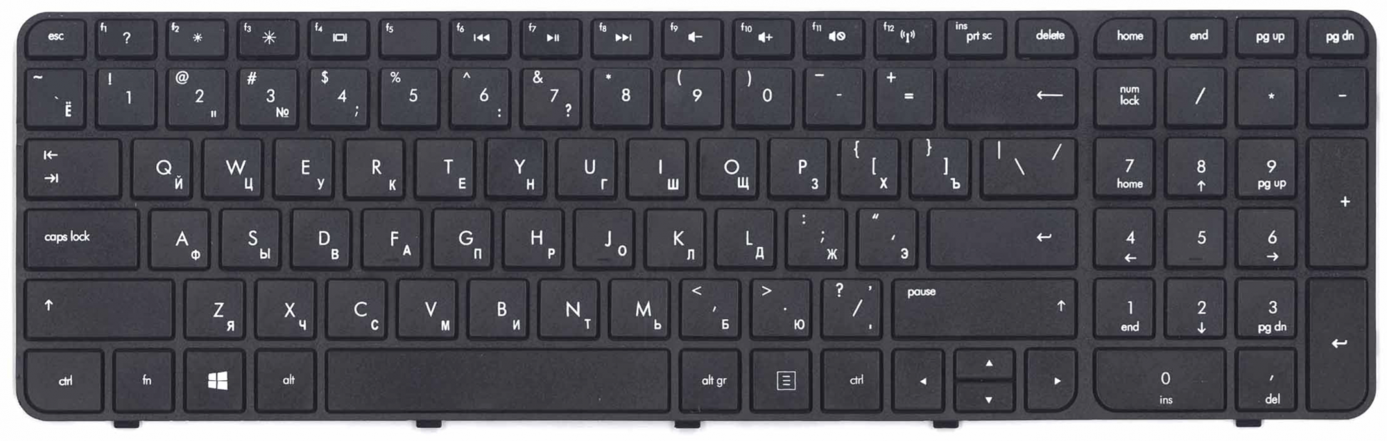 Клавиатура HP Pavilion G7-2376sr чёрная, OEM