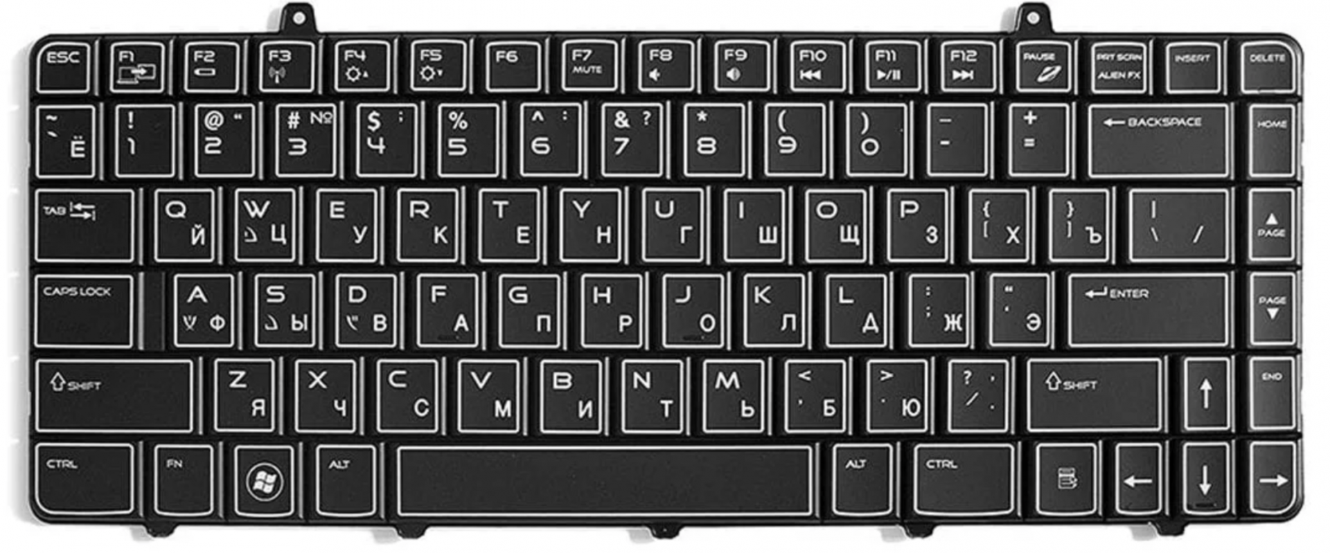 Клавиатура DELL Alienware M11X R2 с подсветкой, OEM