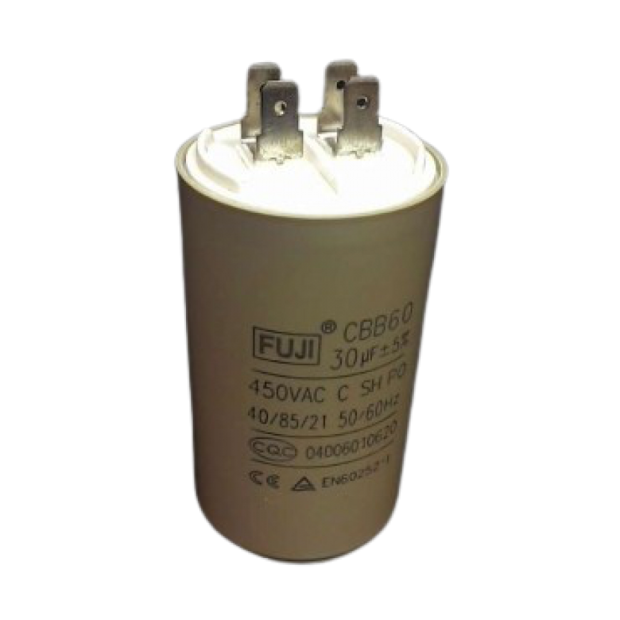 Конденсатор CBB60 30мкФ 450V  (4 клеммы, крепление  болтом) 304008