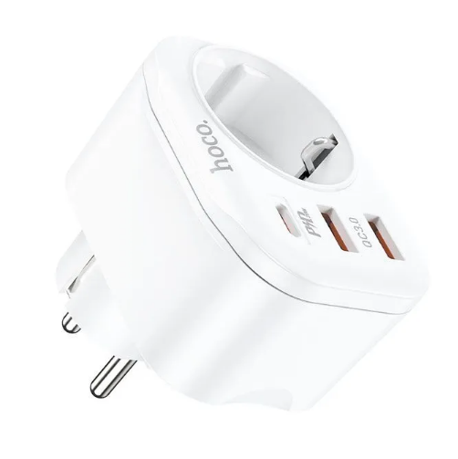 Сетевой фильтр Hoco NS3 1 Socket + PD 20W + 2xUSB QC3.0 18W белый
