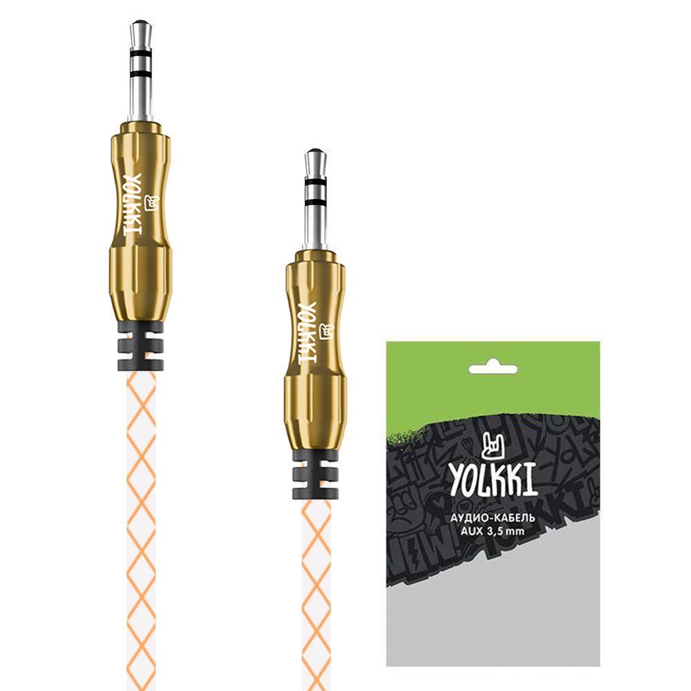 Кабель AUX YOLKKI Bongo 01 pack золото (1м)
