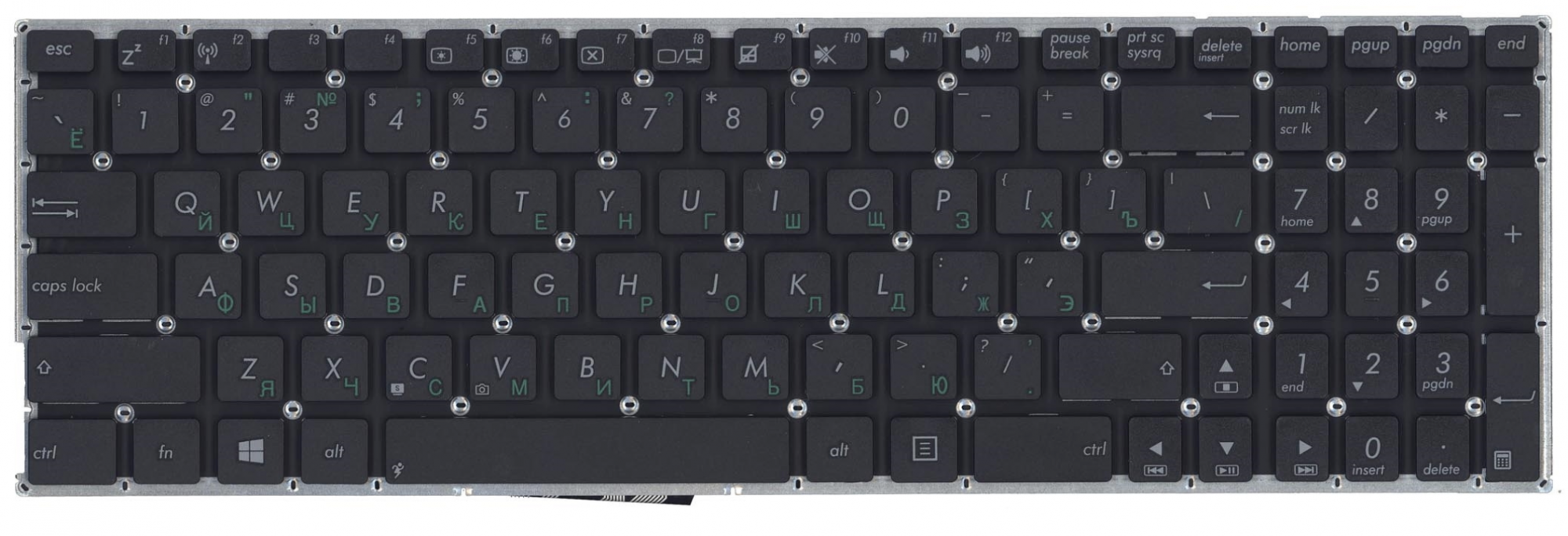 Клавиатура ASUS X556UQ-DM1181T горизонтальный Enter, OEM