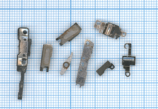 Комплект мелких частей средней рамки для Apple IPhone 4G silver