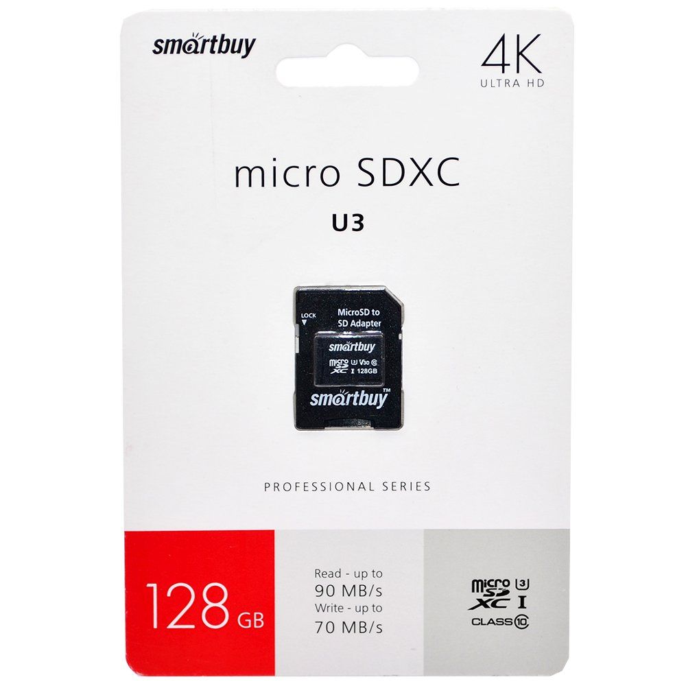 128GB SmartBuy MicroSDHC Pro UHS-I U3 class 10