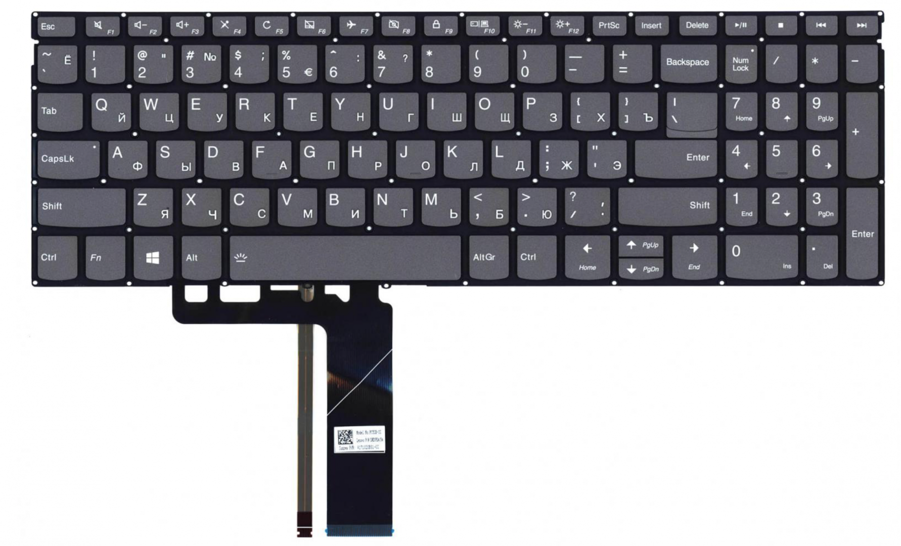 Клавиатура Lenovo Yoga C740-15IML с подсветкой, OEM