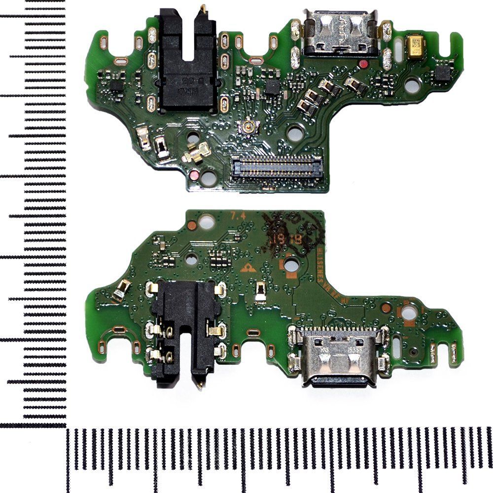 Шлейф (плата) Huawei P40 Lite + системный разъем + разъем гарнитуры + микрофон 4G orig Factory