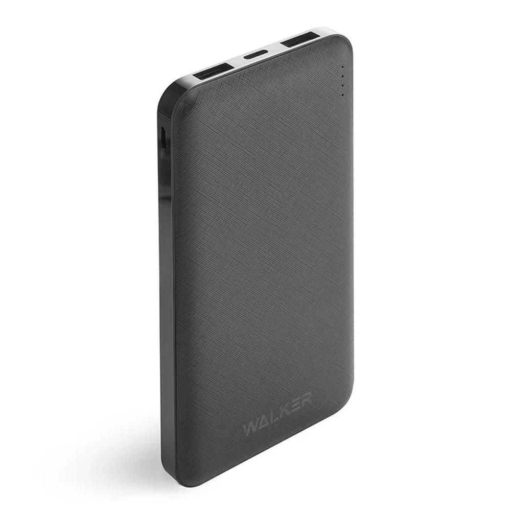 Power Bank 10000mA WALKER WB-410 (2USB выхода 2,1A/Вход MicroUSB, Вход Type-C) черный