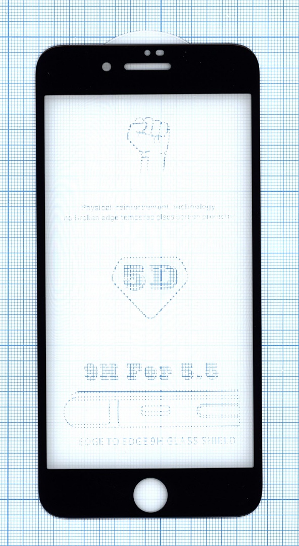 Защитное стекло 5D для Apple iPhone 7/8 Plus черное