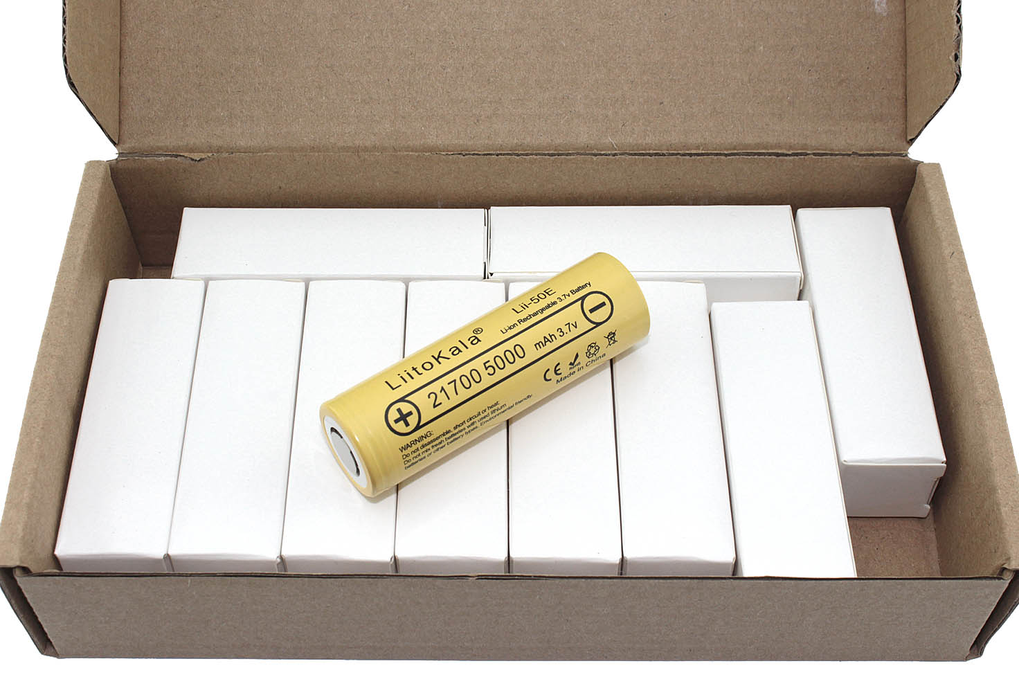 Аккумулятор типа 21700 Li-Ion LiitoKala Lii-50E 5000mAh, 3.7V, упаковка 10 штук