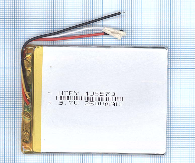 Аккумулятор Li-Pol (батарея) 4*55*70мм 3pin 3.7V/2500mAh