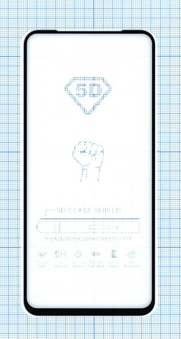 Защитное стекло "Полное покрытие" для Huawei Honor 20s черное