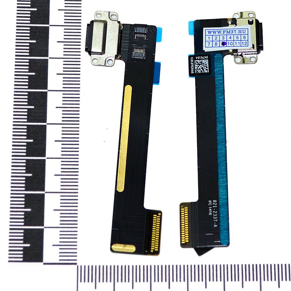 Шлейф iPad mini 4 + разъем зарядки черный
