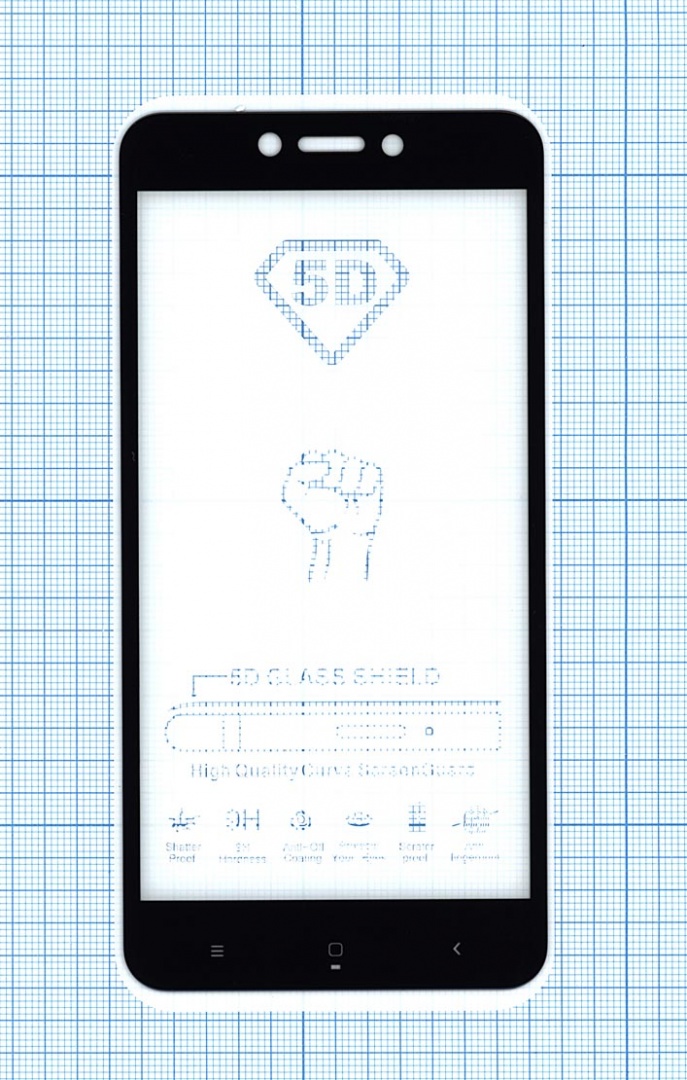 Защитное стекло "Полное покрытие" для Xiaomi Redmi Go черное
