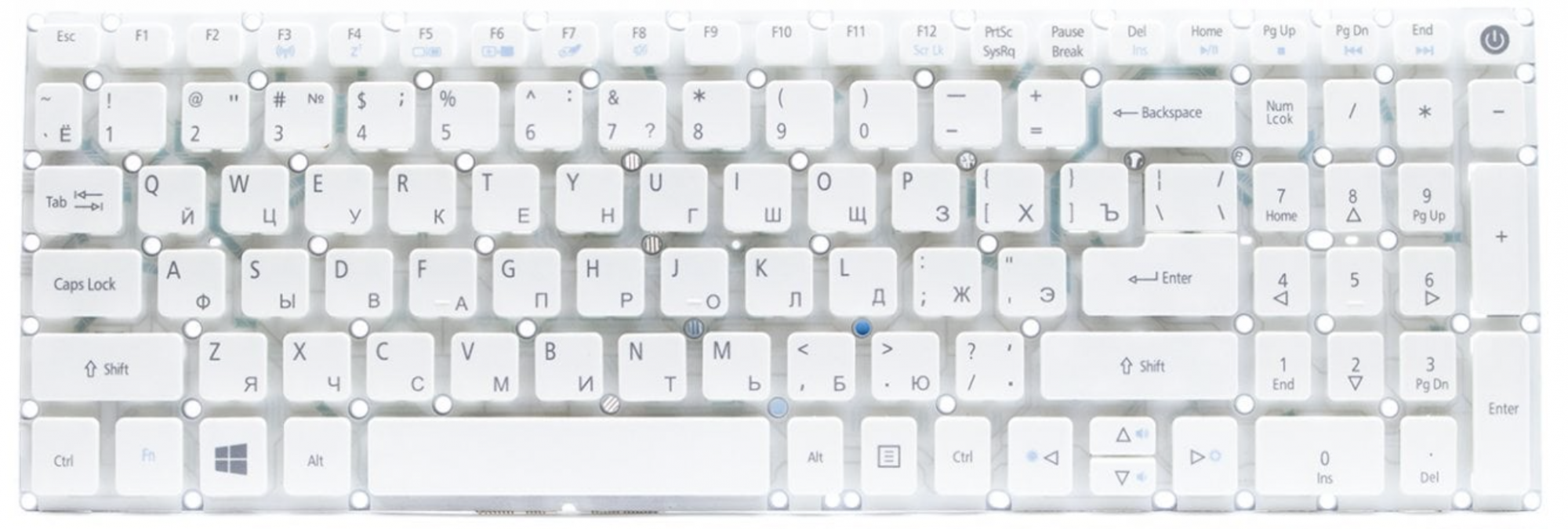 Клавиатура Acer TravelMate P258-M белая, OEM