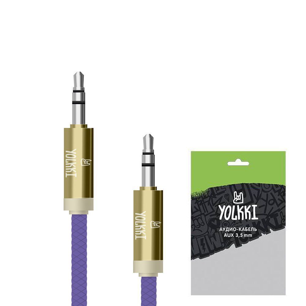 Кабель AUX YOLKKI Violin pack фиолетовый (1м)