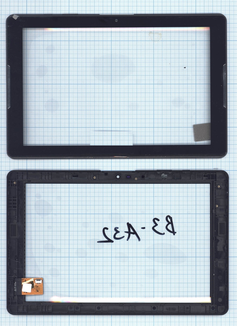 Сенсорное стекло (тачскрин) для Acer Iconia One B3-A32 черное с рамкой