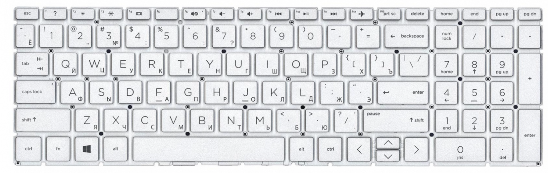 Клавиатура HP Pavilion 17-CP серебристая, OEM