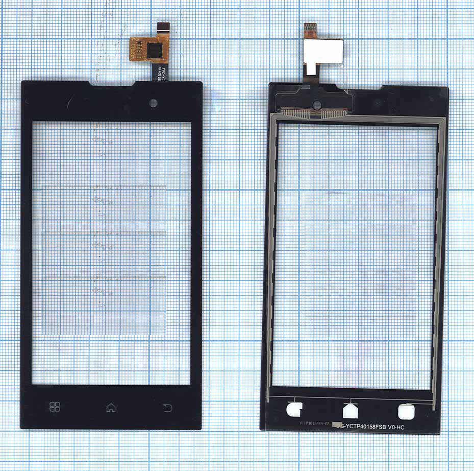 Сенсорное стекло (тачскрин) для ZTE V815W v2 черное
