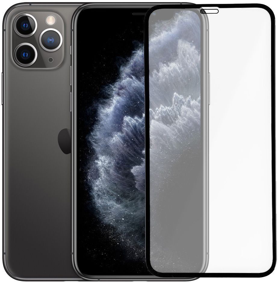 Защитное стекло во весь экран Apple iPhone 11 Pro Max черное, матовое, OEM