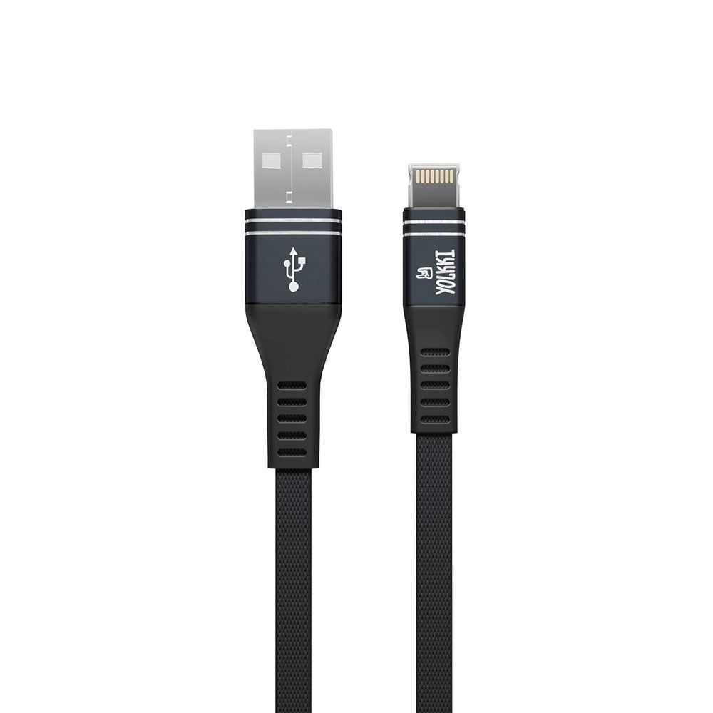 Кабель USB - Lightning 8-pin YOLKKI Pro 06 pack черный (1м) /max 2,1A/