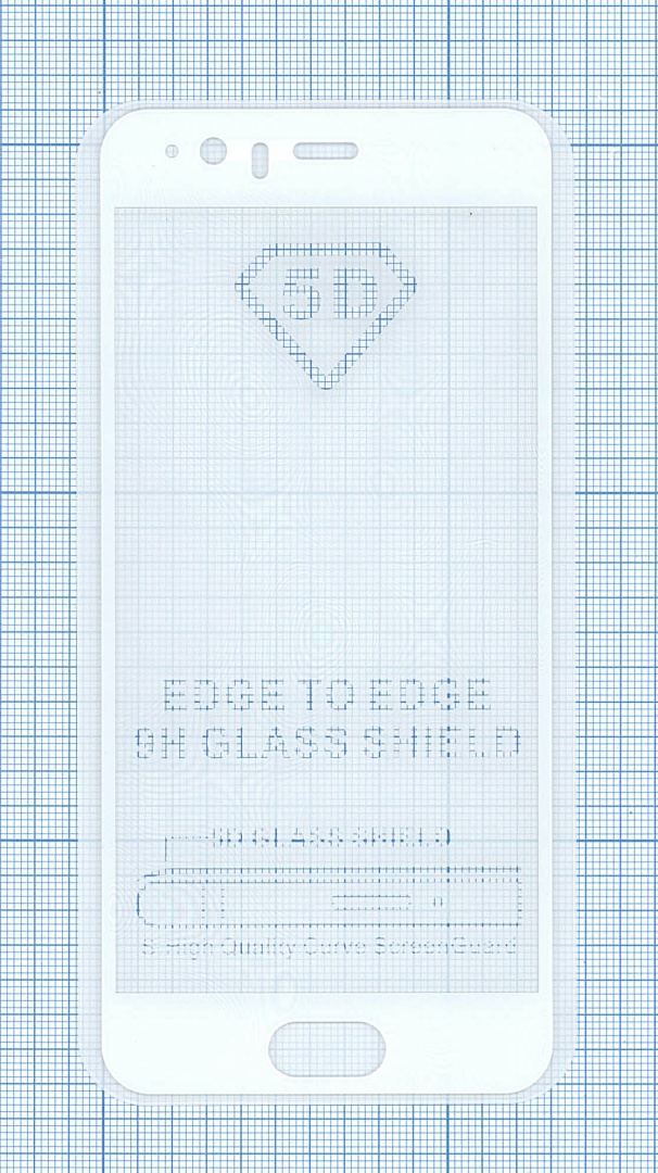 Защитное стекло "Полное покрытие" для Huawei P10 белое